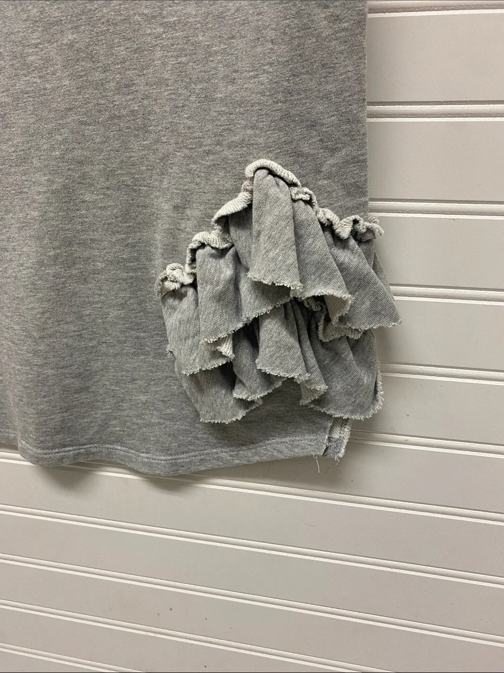 Marni Girls' Light Gray Ruffle Sleeveless Sweatshirt Dress